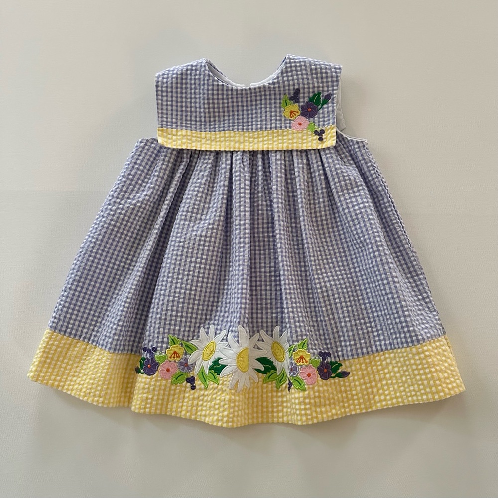 Good Lad 2T Toddler Girl Lavender Gingham Dress Floral Vintage Spring Summer